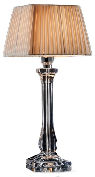 Abat-jour classica illuminando sofia lu g led lampada tavolo acrilico trasparente paralume plissettato quadrato tessuto e27 - Illuminando