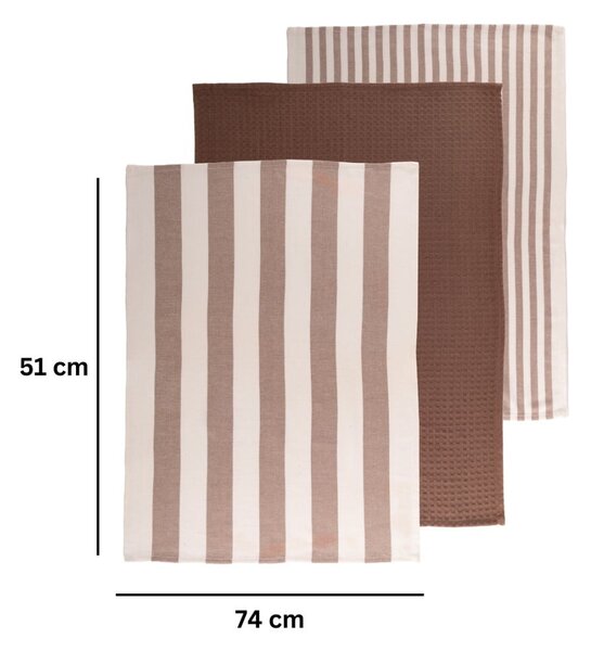 Set di strofinacci in cotone 3 pz 51x74 cm Marra – Tiseco Home Studio