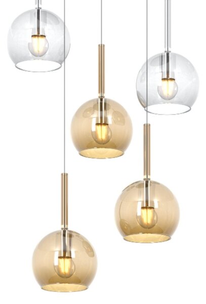 Plafoniera moderna top light future 1155cr s5 tp ta e27 led vetro pirex soffiato - Top Light