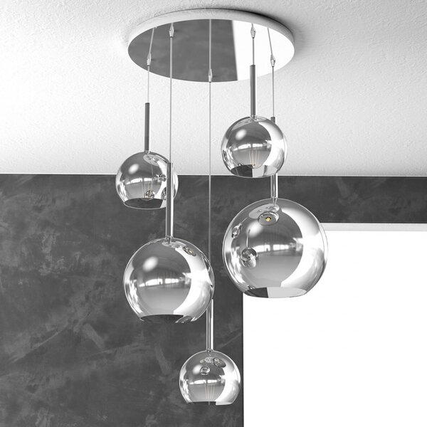 Plafoniera moderna top light future 1155 s5 tmix e27 led vetro pirex soffiato lampada soffitto - Top Light