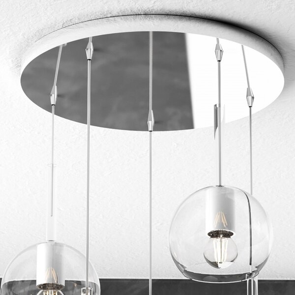 Plafoniera moderna top light future 1155cr s5 tp e27 led vetro pirex soffiato - Top Light