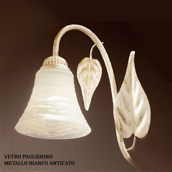 Applique classico due p illuminazione tosca ap2 e14 led metallo vetro lampada parete - Due P Illuminazione