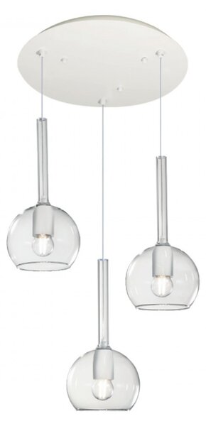 Plafoniera moderna top light future 1155 s3 tp e27 led vetro pirex soffiato lampada soffitto - Top Light