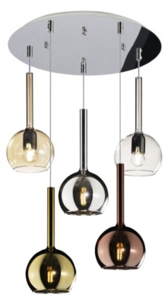 Plafoniera moderna top light future 1155cr s5 tp mc e27 led vetro pirex soffiato - Top Light