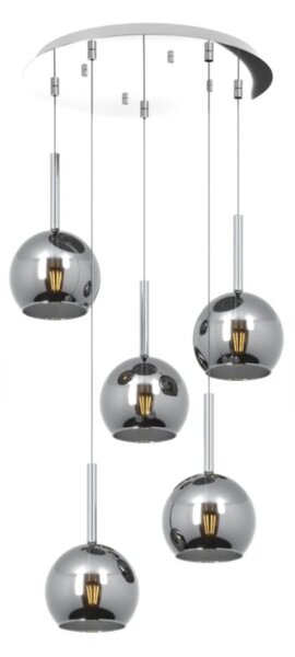 Plafoniera moderna top light future 1155cr s5 tp e27 led vetro pirex soffiato - Top Light