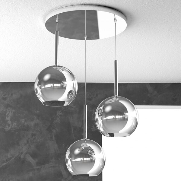 Plafoniera moderna top light future 1155 s3 tm e27 led vetro pirex soffiato lampada soffitto - Top Light