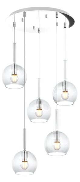 Plafoniera moderna top light future 1155cr s5 tp e27 led vetro pirex soffiato - Top Light