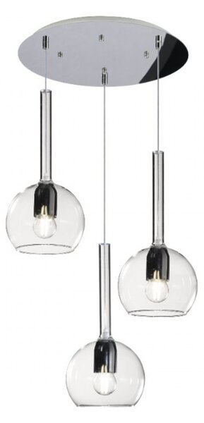 Plafoniera moderna top light future 1155 s3 tp e27 led vetro pirex soffiato lampada soffitto - Top Light