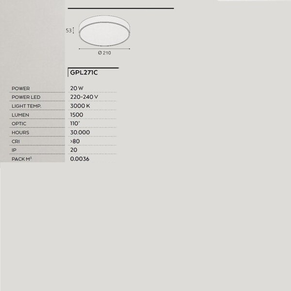 Plafoniera gea led cloe 35 gpl271c led ip20 alluminio modulo led integrato - Gea Led