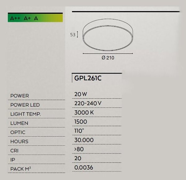 Plafoniera moderna gea led cloe 35 gpl261c lampada soffitto alluminio bianco tonda - Gea Led