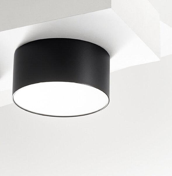 Plafoniera alluminio gea led cloe 65 gpl243c led lampada soffitto nero tonda moderna interno 16w 3000°k ip20 - Gea Led