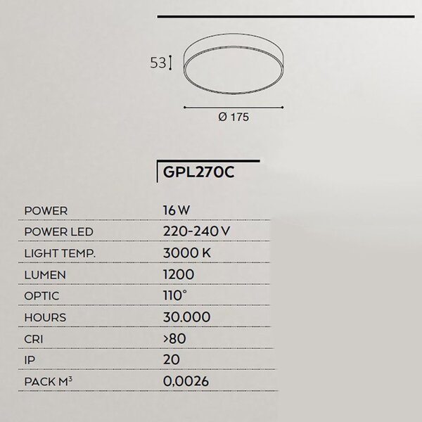Plafoniera gea led cloe 35 gpl270c led alluminio moderna - Gea Led