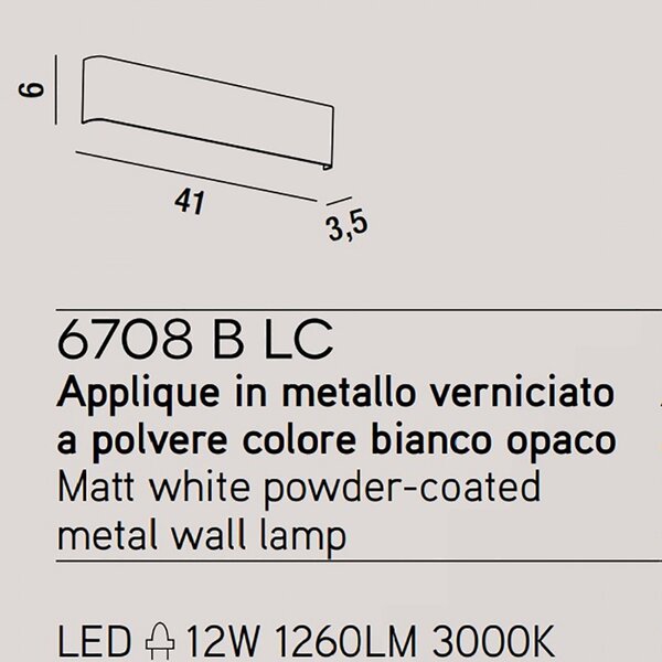Applique moderno perenz way 6708 b lc led biemissione alluminio acrilico - Perenz