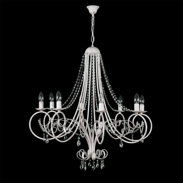 Lampadario classico padana lampadari lord kriss 1107 8 e14 led cristallo metallo sospensione - Padana Lampadari
