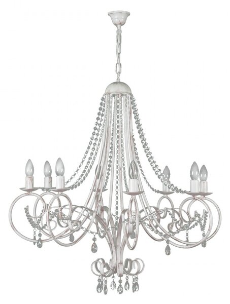 Lampadario classico padana lampadari lord kriss 1107 8 e14 led cristallo metallo sospensione - Padana Lampadari
