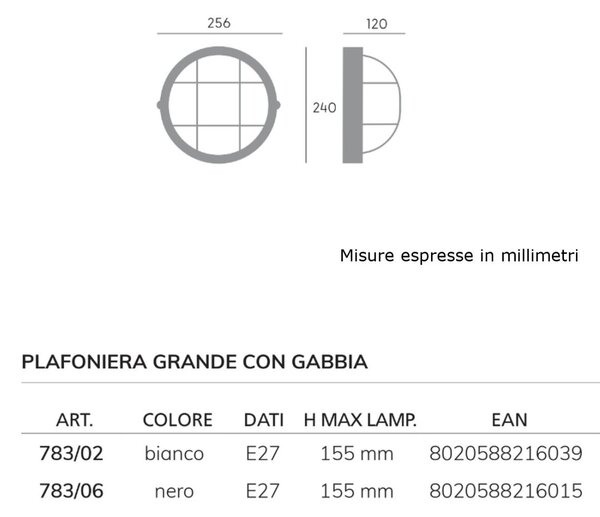 Applique moderno sovil illuminazione industriale tonda 783 e27 led alluminio lampada parete soffitto - Sovil Illuminazione