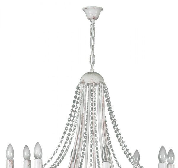 Lampadario classico padana lampadari lord kriss 1107 8 e14 led cristallo metallo sospensione - Padana Lampadari