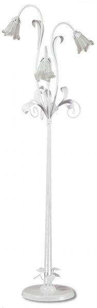 Piantana moderna padana lampadari shabby chic 1104 pt3 e14 led metallo vetro lampada terra - Padana Lampadari