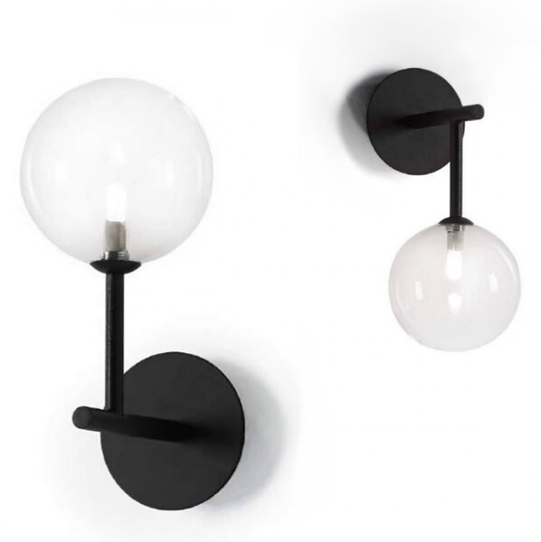 Applique moderno illuminando bolle ap1 nr tr g9 led metallo vetro sfera lampada parete - Illuminando