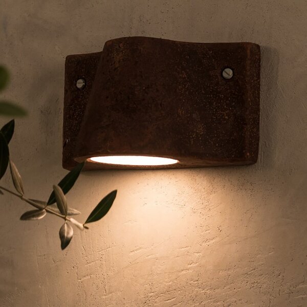 Applique toscot lido 1071 gx53 7w led ip55 lampada parete terracotta refrattaria rustica esterno - Toscot