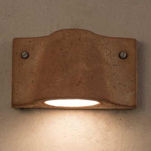 Applique toscot lido 1071 gx53 7w led ip55 lampada parete terracotta refrattaria rustica esterno - Toscot