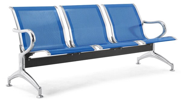 Panca per Sala Attesa 3 Posti in Acciaio da Ufficio Tosini Blu