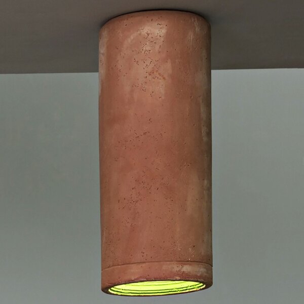 Plafoniera toscot carso 983 gu10 led terracotta galestro pietra lampada soffitto rustica interno - Toscot