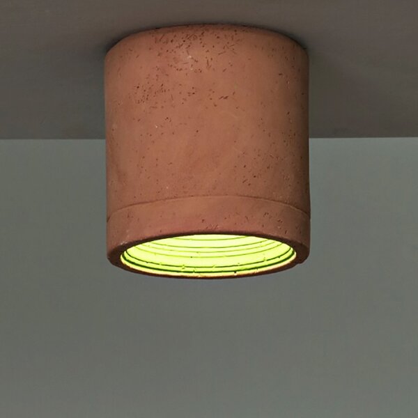 Plafoniera rustica toscot carso 982 gu10 led terracotta lampada soffitto artigianale - Toscot