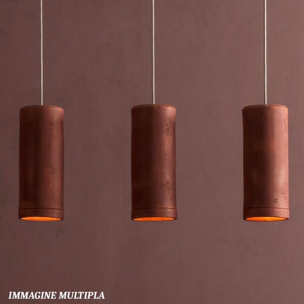 Sospensione toscot carso 983s gu10 led terracotta galestro pietra lampadario monoemissione interno - Toscot
