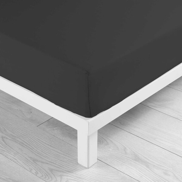 Lenzuolo con angoli nero in cotone 160x200 cm Lina – douceur d'intérieur