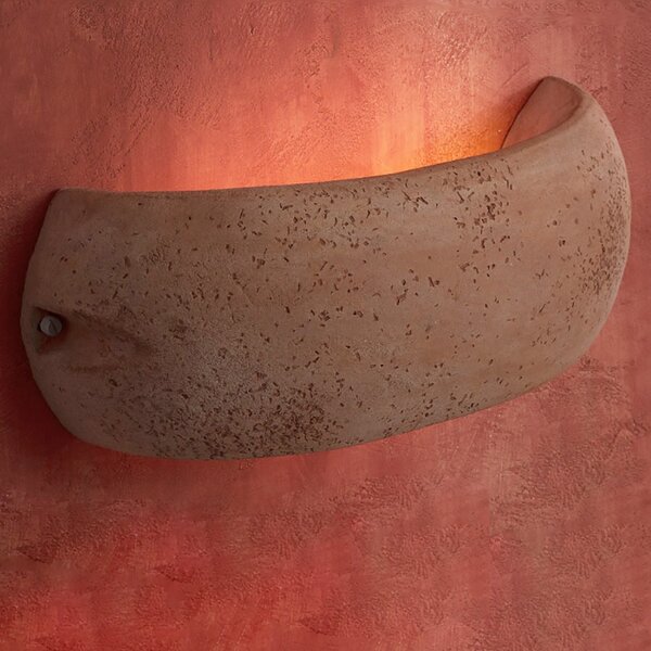 Applique toscot castelverde 1081 gx53 led 31cm ip55 terracotta lampada parete rustica biemissione esterno - Toscot