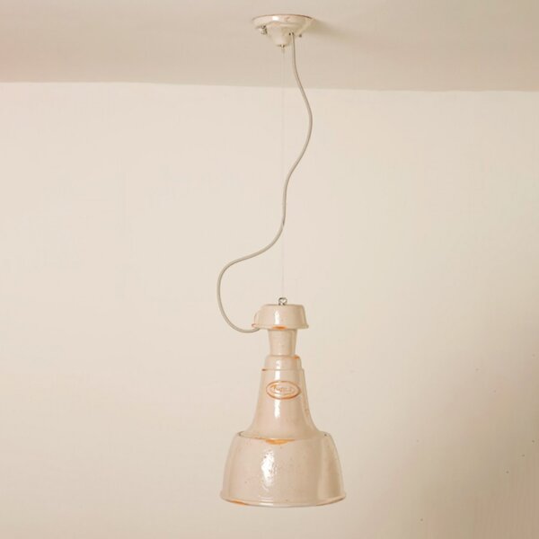 Lampadario rustico toscot torino 826g e27 led 34cm ceramica sospensione cupola artigianale terracotta - Toscot