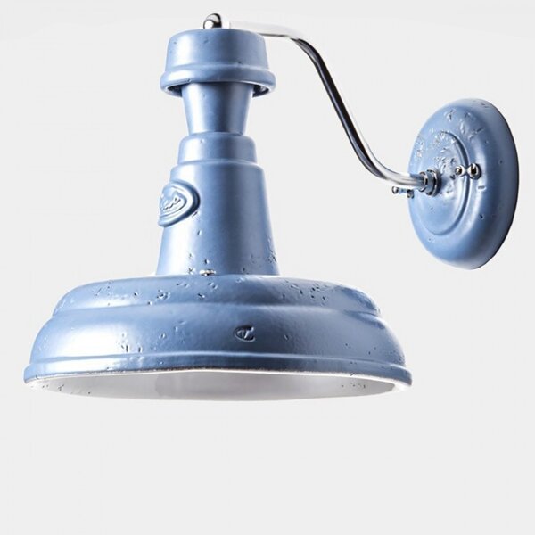 Applique toscot torino 820 e27 led 27cm maiolica toscana lampada braccio parete artigianale rustica - Toscot