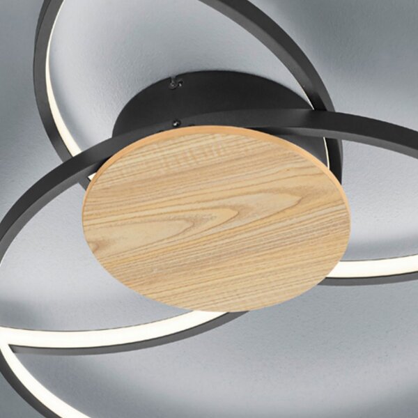 Plafoniera trio lighting sedona 673210332 led dimmerabile legno lampada soffitto - Trio Lighting