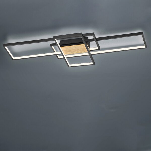 Plafoniera trio lighting tucson 672610332 led dimmerabile legno lampada soffitto - Trio Lighting