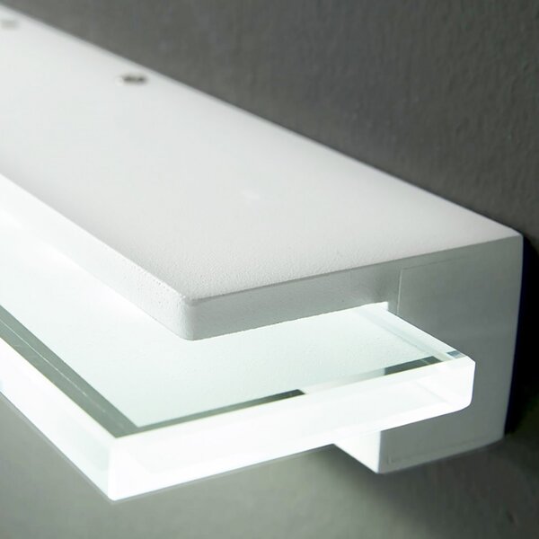 Applique illuminando tecla 12w led 1104lm 3000°k vetro lampada parete moderna modulo led interno - Illuminando
