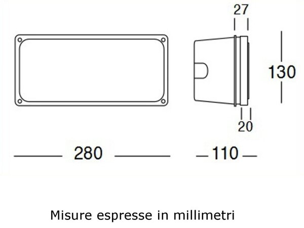 Incasso segnapasso lampadari bartalini brass 893 e27 led metallo parete muro esterni - Lampadari Bartalini