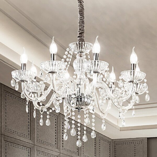 Lampadario classico perenz venezia 6818 tr e14 led sospensione vetro soffiato - Perenz