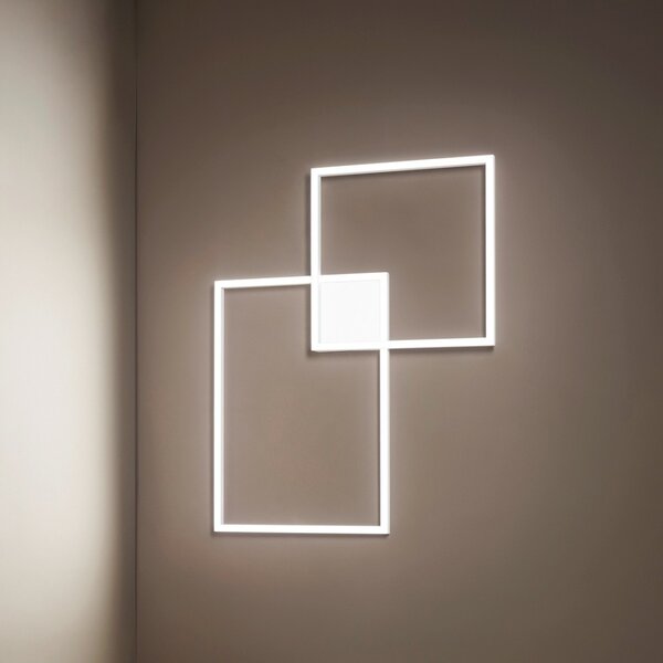 Plafoniera moderna perenz cross 6596 b ctd led lampada soffitto parete bianco dinamico - Perenz