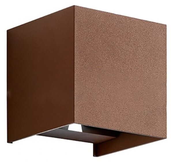 Applique esterno gea led henk q ges864n led ip54 4000°k lampada parete classico ruggine cubo - Gea Led