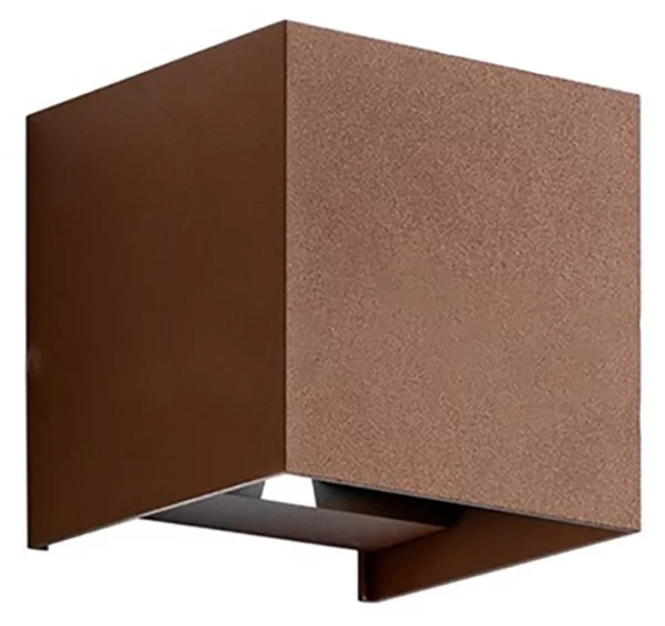Applique esterno gea led henk q ges864n led ip54 4000°k lampada parete classico ruggine cubo - Gea Led
