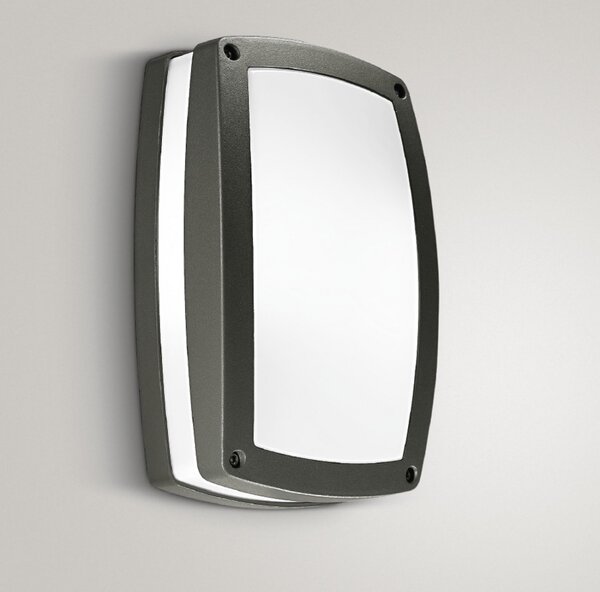 Applique gea led ura r ges300 led ip54 lampada soffitto parete rettangolare moderna alluminio e27 - Gea Led