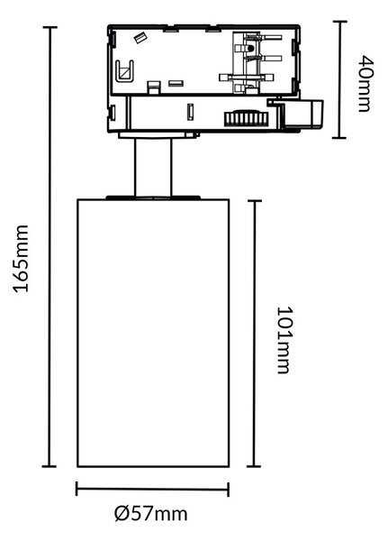 Faro GU10 Orientabile per binario Trifase, in alluminio - Bianco Faro a binario Trifase / GU10