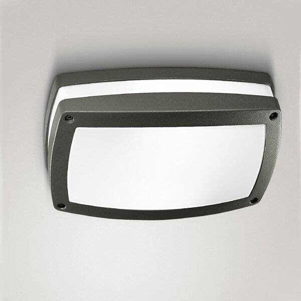 Applique gea led ura r ges300 led ip54 lampada soffitto parete rettangolare moderna alluminio e27 - Gea Led