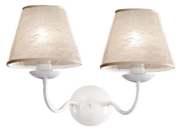 Applique classico due p illuminazione 2597 ap2 cp e14 led metallo tessuto lampada parete - Due P Illuminazione