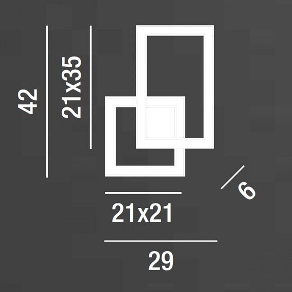 Applique moderno perenz cross 6598 n ctd led nero lampada parete - Perenz