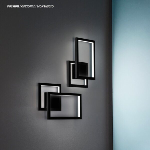Applique moderno perenz cross 6598 n ctd led nero lampada parete - Perenz