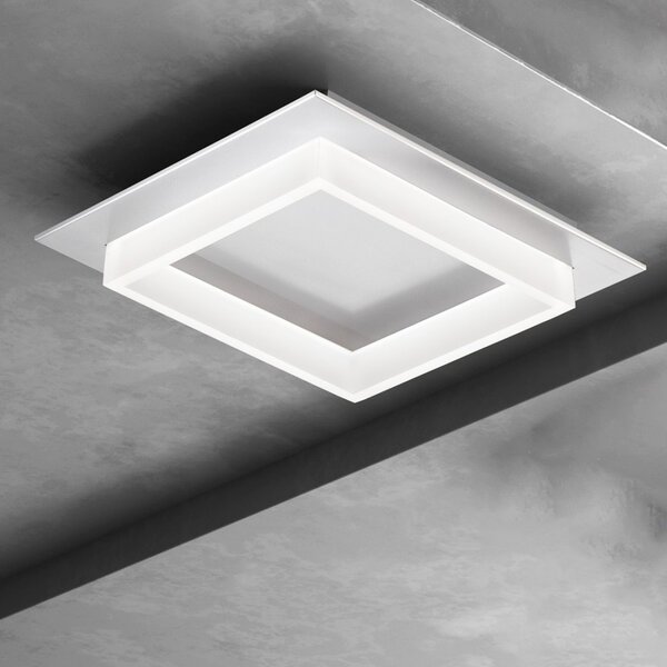Plafoniera led promoingross square q50 wh switch lampada soffitto moderna - Promoingross