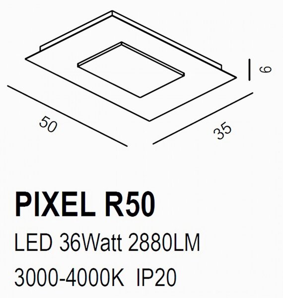 Plafoniera classica promoingross pixel r50 ru led metallo metacrilato switch lampada soffitto - Promoingross