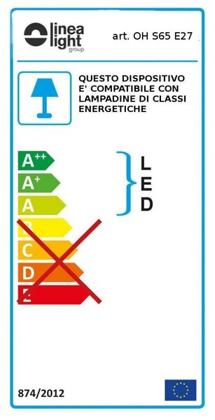 Plafoniera moderna linea light group oh s65 e27 16181 led lampada soffitto parete polietilene - Linea Light Group